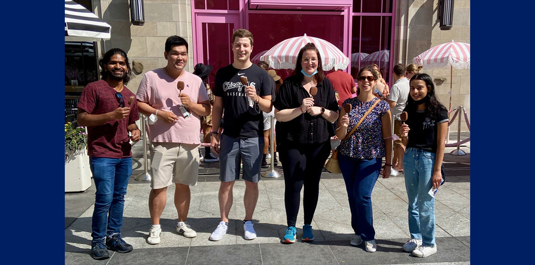 2022 Naba lab members outside of the ice cream museum